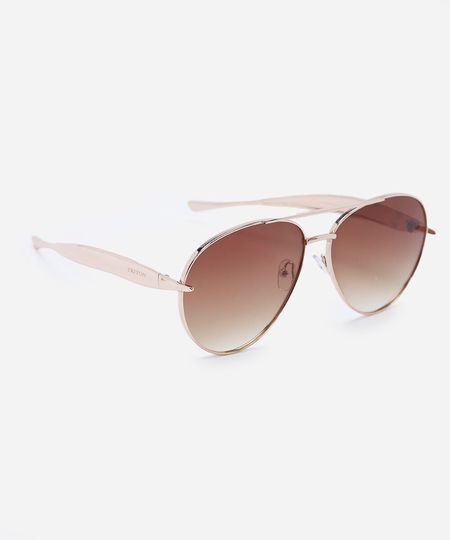 óculos de sol feminino aviador de metal triton dourado UNICO