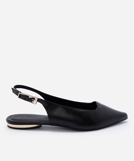 sapatilha slingback feminina bico fino preto 34