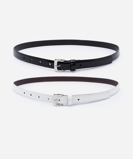 kit de 2 cintos femininos com fivela quadrada colorido M