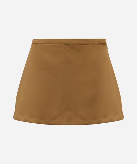 short saia feminino de alfaiataria cintura alta marrom 44
