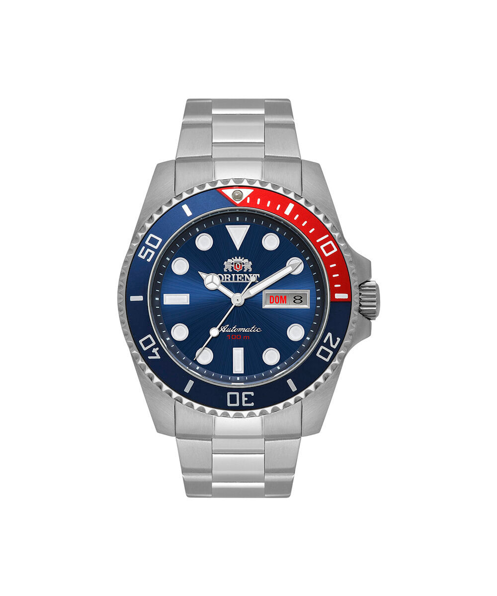 relógio masculino orient automático analógico calendário f49ss026nh d1sx prateado