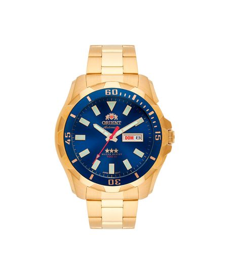 relógio masculino orient automático analógico calendário 469gp078nh d1kx dourado UNICO