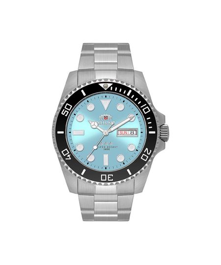 relógio masculino orient automático analógico calendário nh3ss010 a1sx prateado UNICO