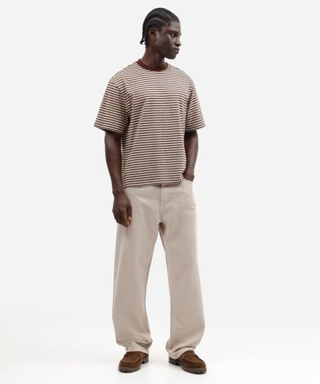 calça baggy masculina de sarja bege 48