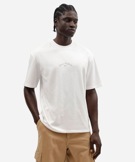 camiseta  masculina com algodão manga curta bordada off white G