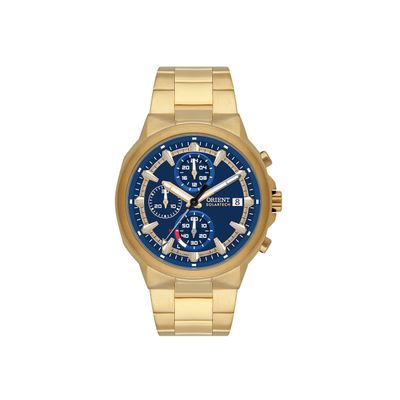 relógio masculino orient solartech cronógrafo mgssc069 d1kx dourado