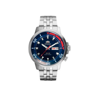 relógio masculino orient automático analógico calendário 469ss058nh d1sx prateado