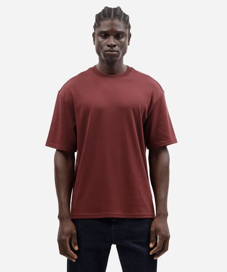 camiseta masculina de algodão peruano manga curta vinho G