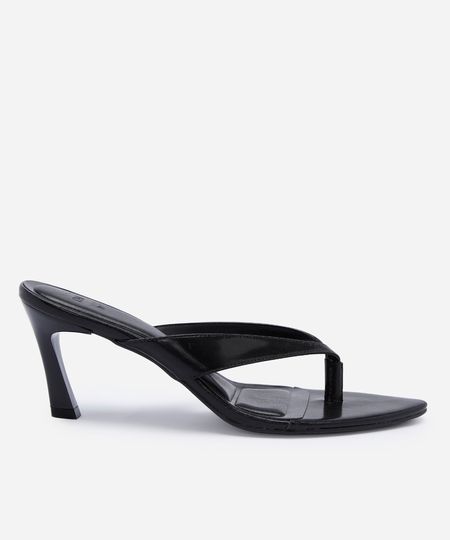 tamanco feminino bico fino salto alto preto 34