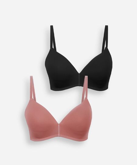 kit de 2 sutiãs triângulo femininos com bojo colorido 40