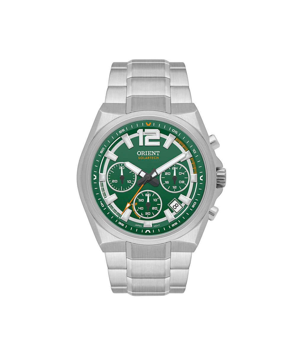 relógio masculino orient solartech cronógrafo mbssc281 e2sx prateado