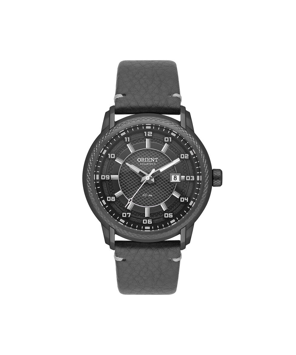 relógio masculino orient solartech analógico calendário mpsc1015 g2px preto