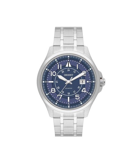 relógio masculino orient solartech  analógico calendário mbss1504 d2sx prateado UNICO