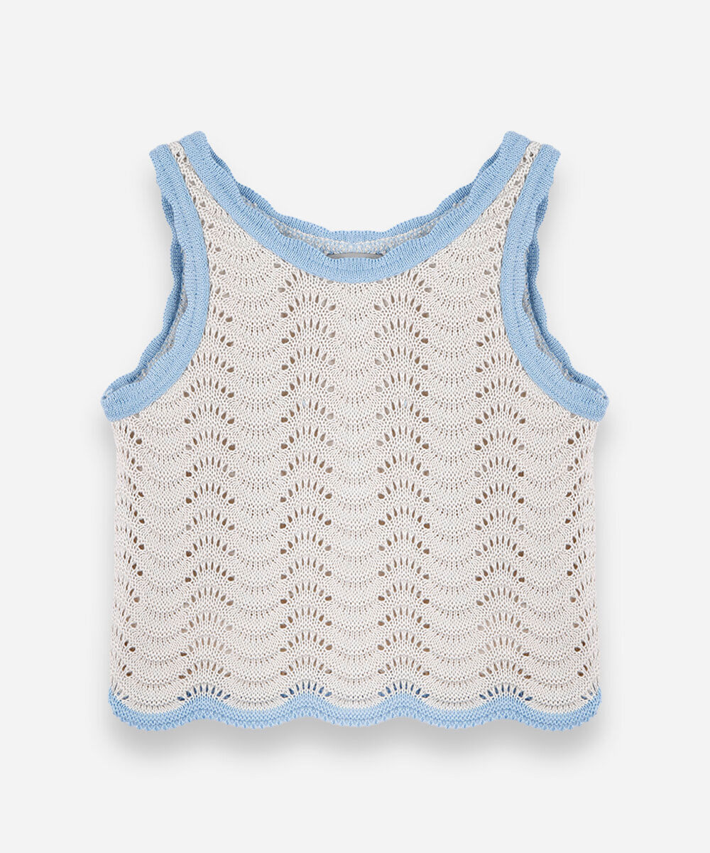 regata infantil de tricot texturizada off white