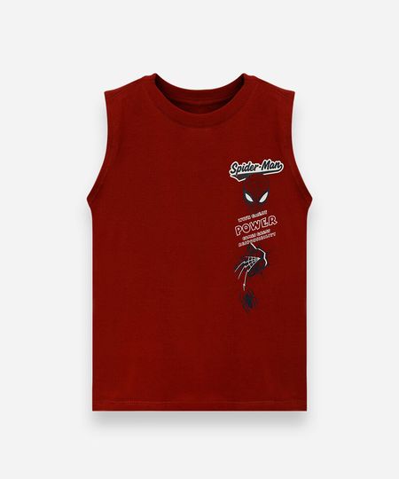 regata infantil de algodão homem aranha vinho 8