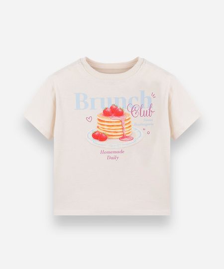 camiseta infantil de algodão manga curta estampada off white 8