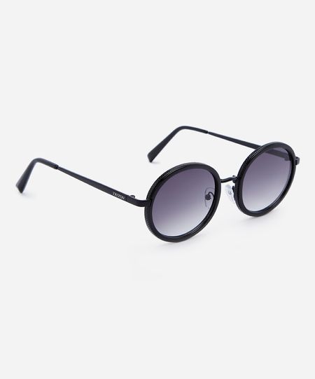 óculos de sol feminino redondo de metal triton preto UNICO
