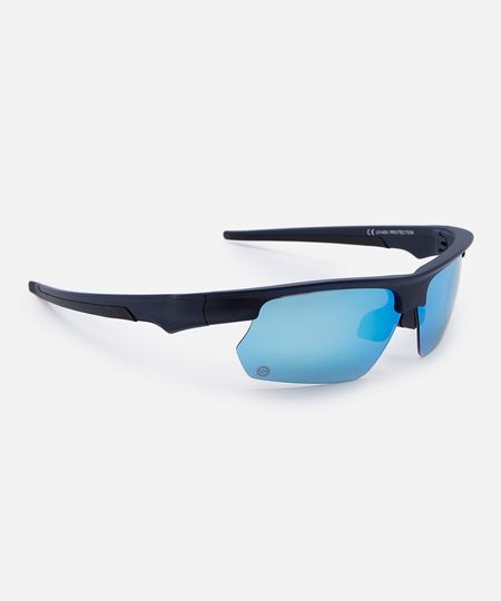 óculos de sol esportivo unissex de acetato preto UNICO