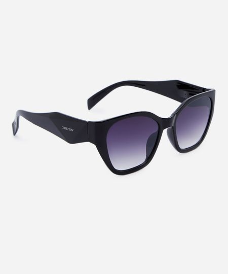 óculos de sol feminino gatinho de acetato triton preto UNICO