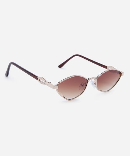 óculos de sol feminino oval de metal triton dourado UNICO