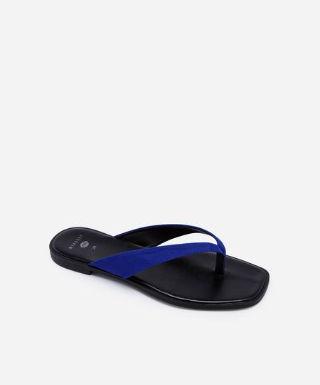 rasteirinha bico quadrado mindset azul 36