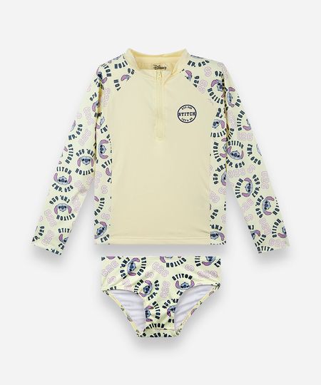 conjunto de praia infantil stitch amarelo 10