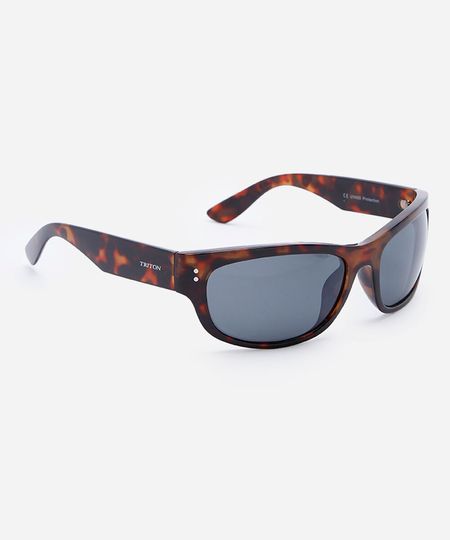 óculos de sol esportivo masculino de acetato tartaruga triton marrom UNICO