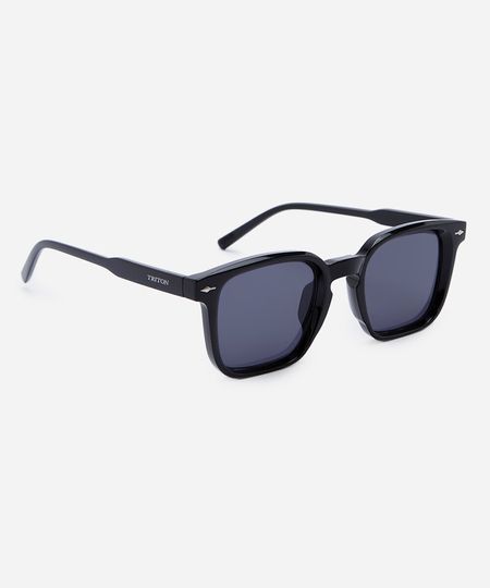 óculos de sol masculino quadrado de acetato triton preto UNICO