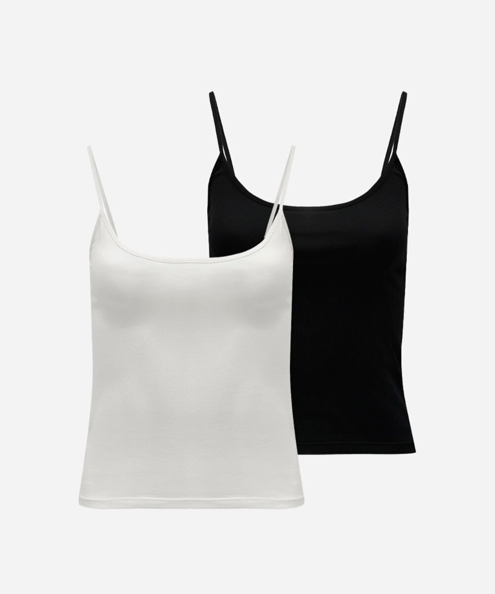 kit de 2 regatas de pijama femininas em algodão colorido