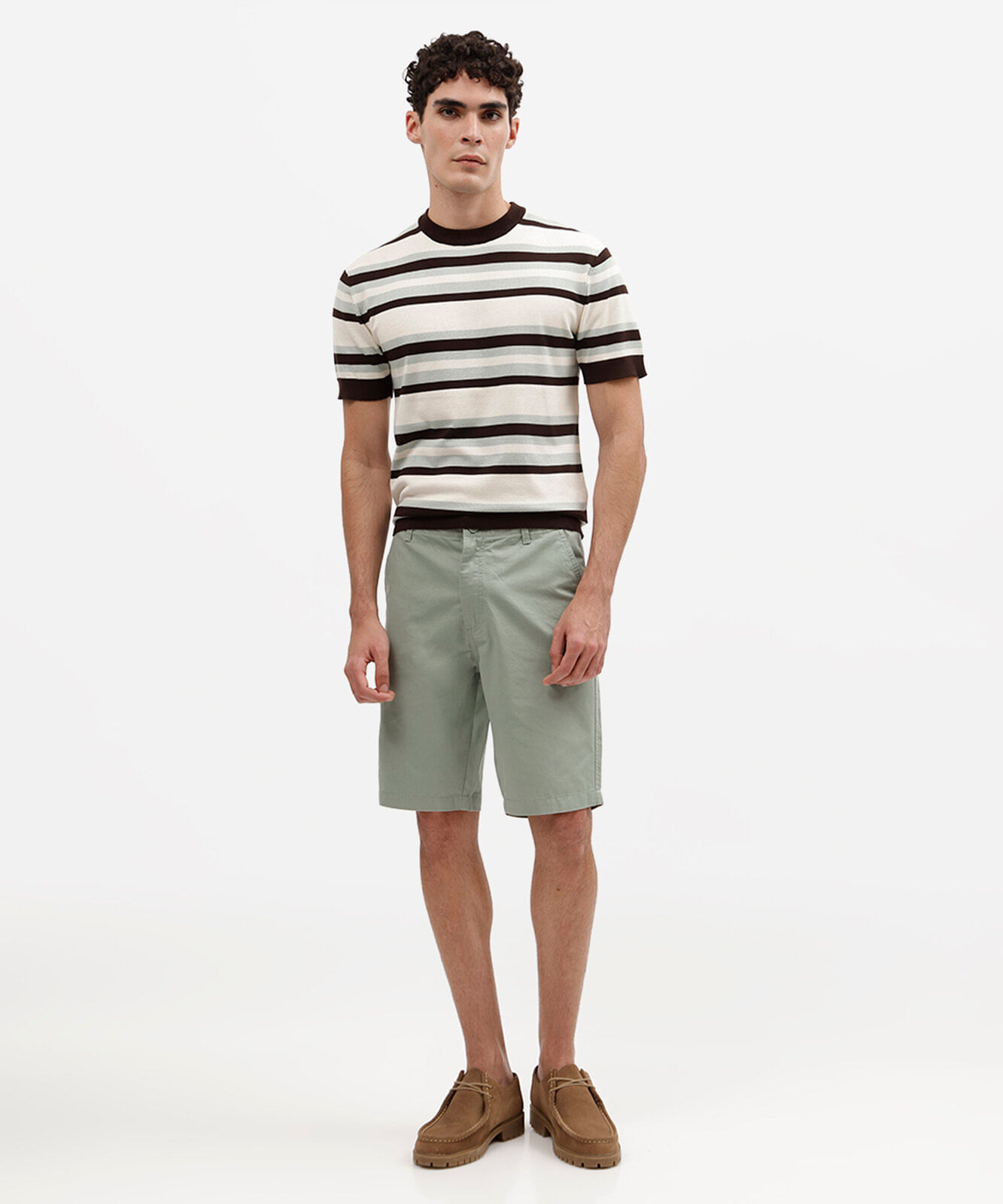 bermuda masculina reta chino verde