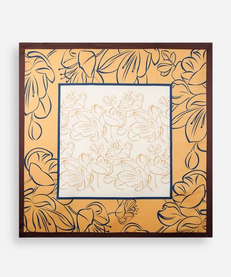 lenço quadrado feminino acetinado floral colorido 90CM X 90CM