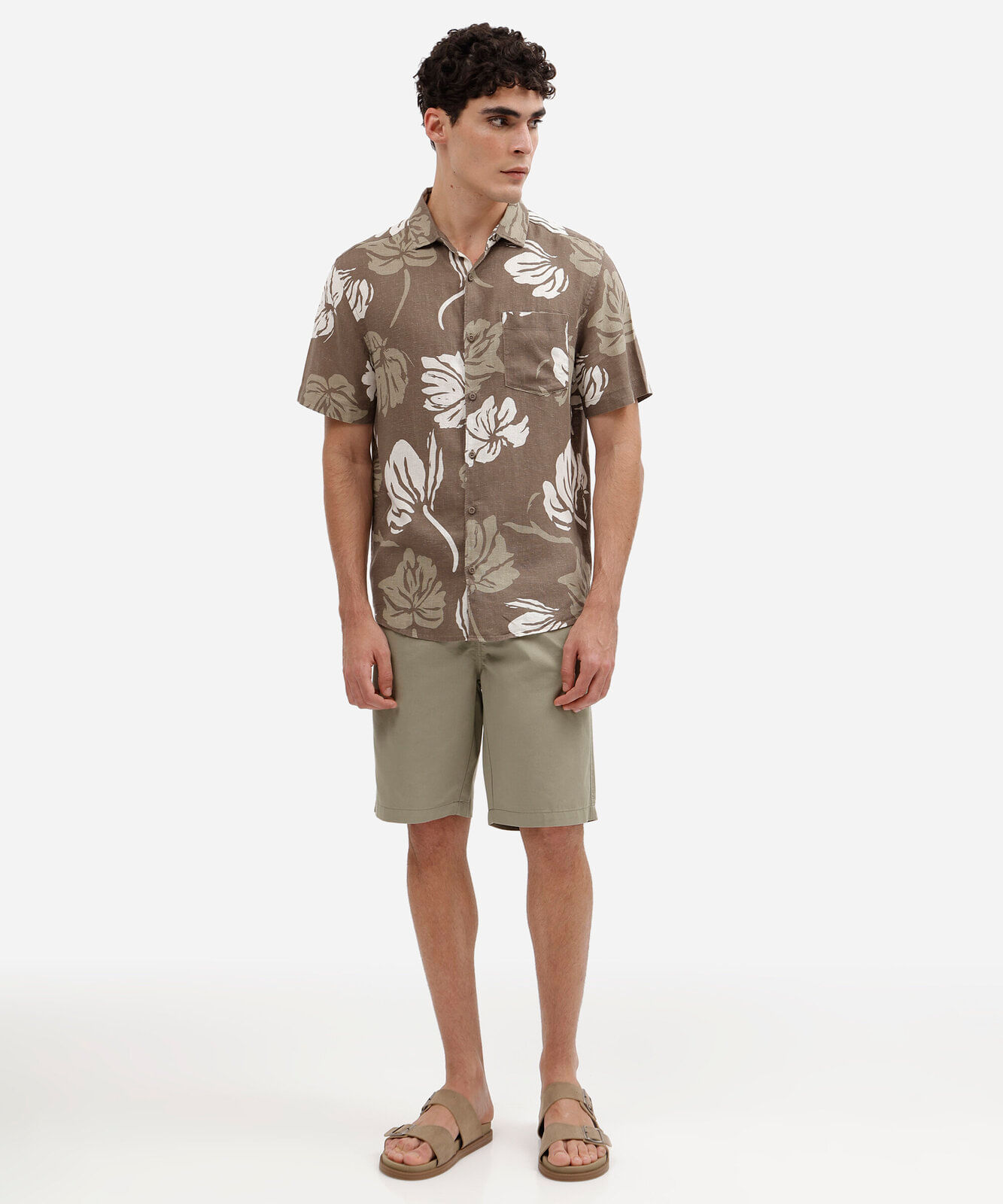 bermuda masculina reta chino verde