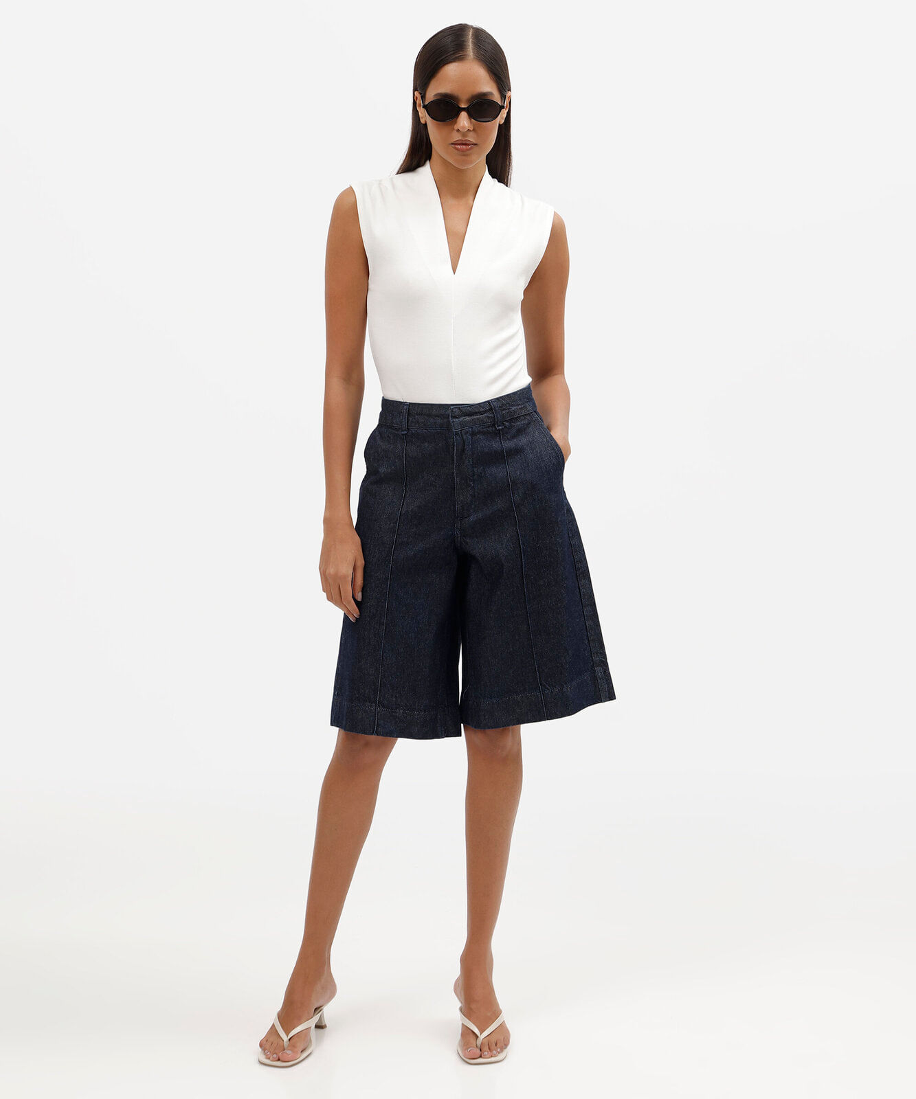 body feminino com viscose decote v off white
