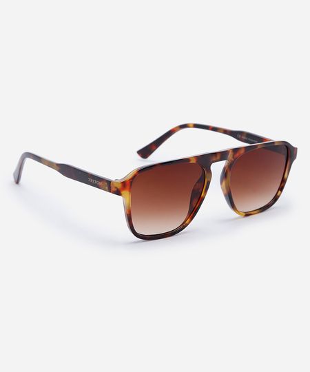 óculos de sol masculino quadrado de acetato tartaruga triton marrom UNICO