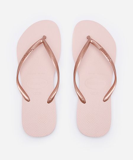 chinelo feminino slim havaianas rosa 35-36