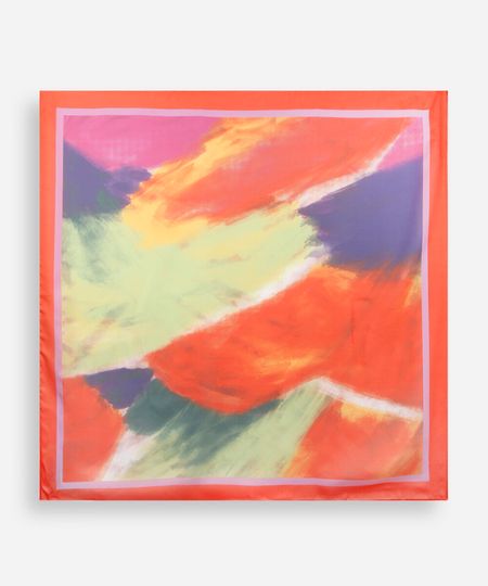 lenço quadrado feminino abstrato colorido 90CM X 90CM