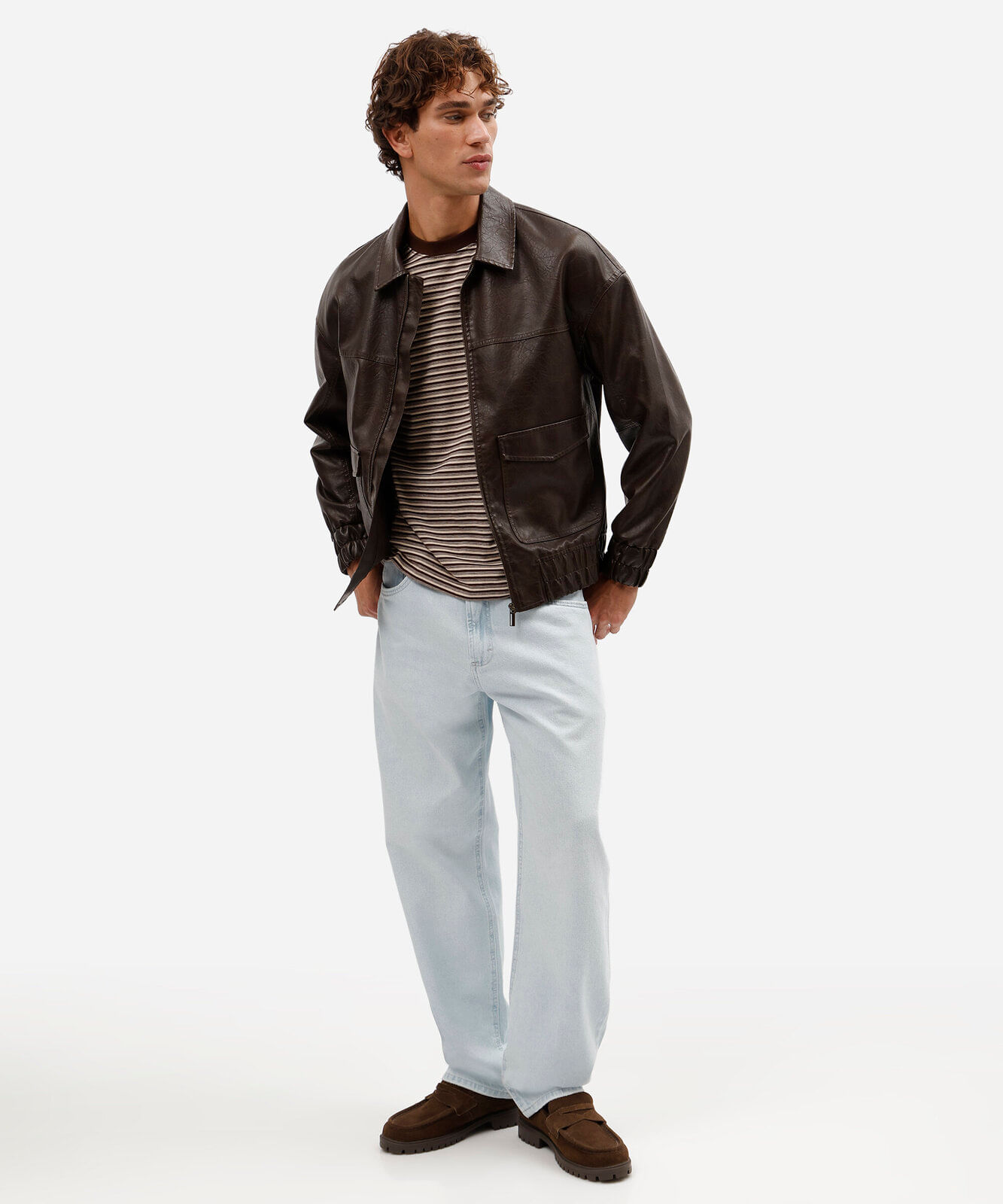 calça masculina jeans reta vintage arizona azul