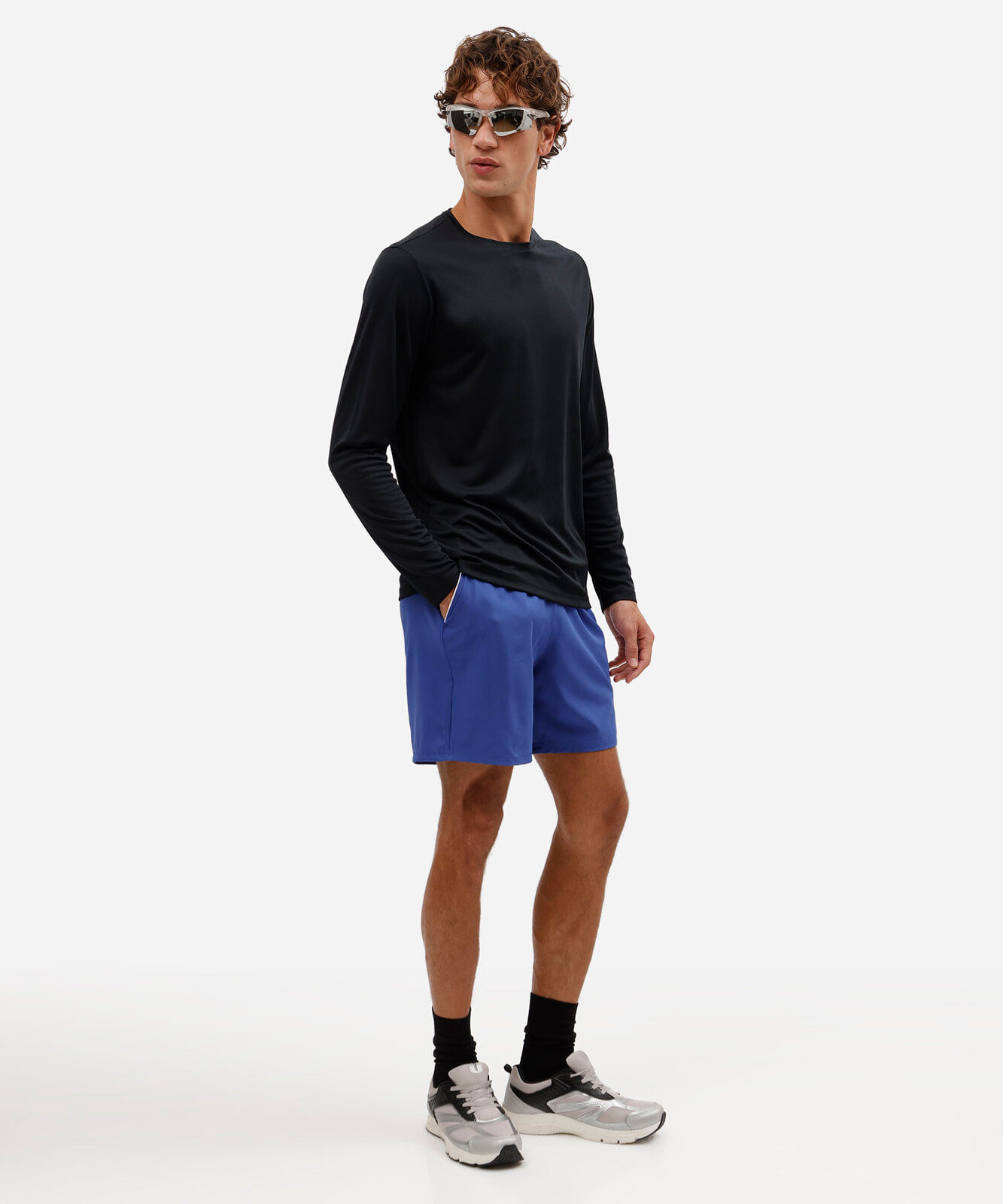 bermuda esportiva masculina ergonomic flex azul