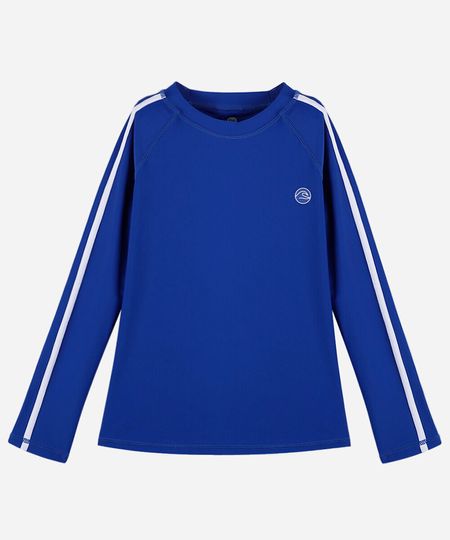 camiseta uv infantil manga longa raglan azul 6