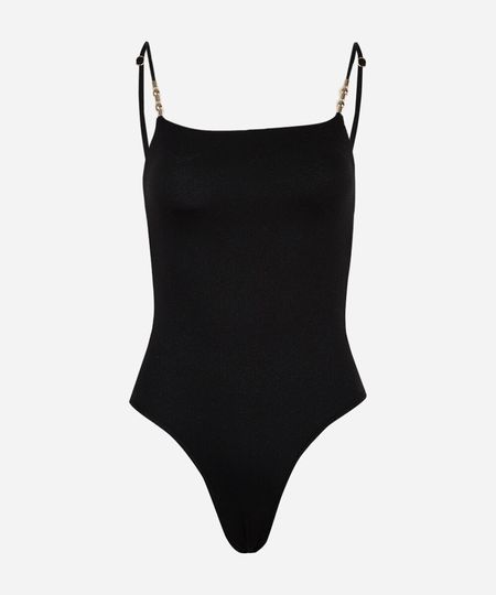 maiô feminino alça fina texturizado preto P