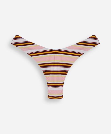 biquíni calcinha asa delta feminino listrado texturizado rosa P