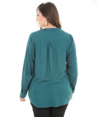 Camisa-Texturizada-Plus-Size-Verde-Escuro-8092586-Verde_Escuro_2