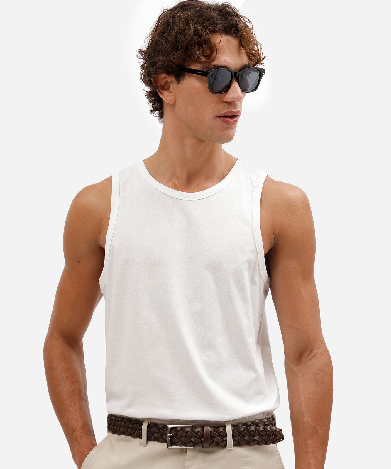 regata básica masculina de algodão