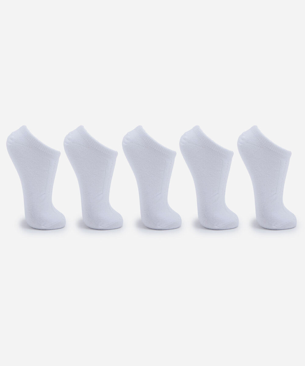 kit de 5 meias invisíveis masculinas branco