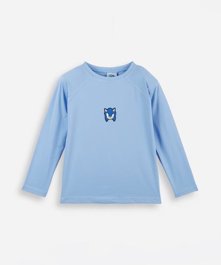 camiseta uv infantil manga raglan do sonic com proteção uv azul 4