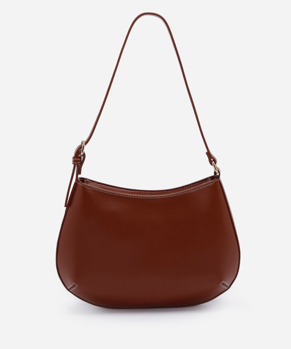 bolsa feminina baguete com alça de ombro laranja