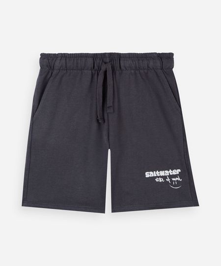 bermuda infantil de moletom estampado cinza 6