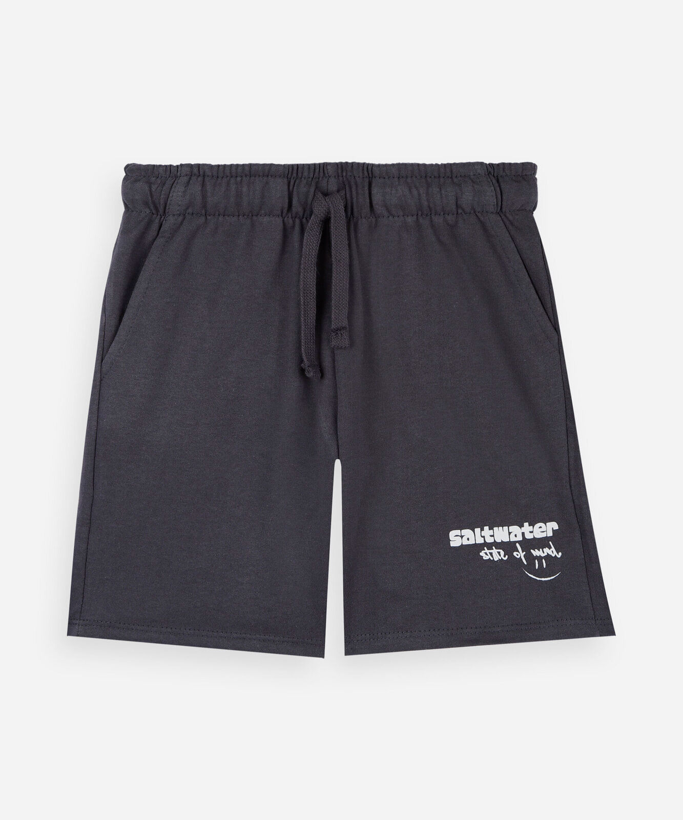 bermuda infantil de moletom estampado cinza