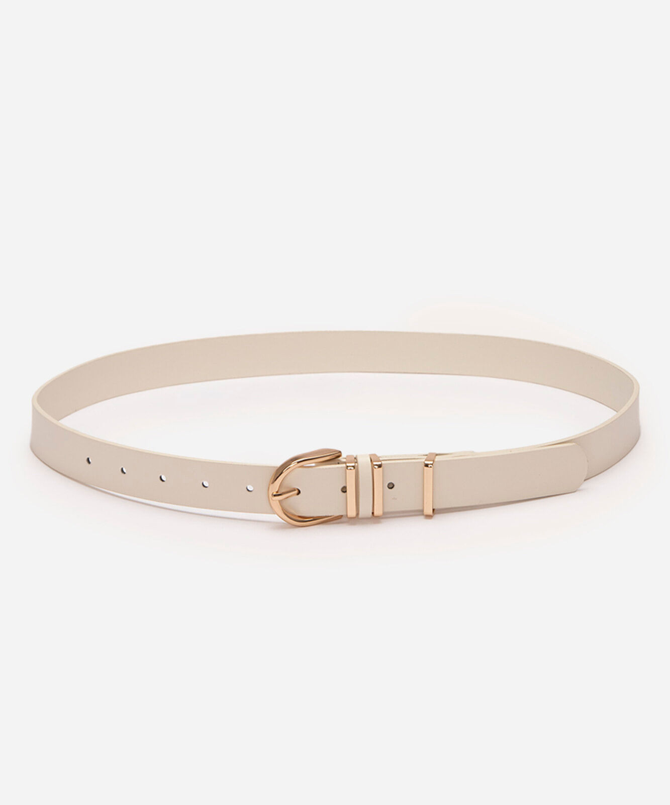 cinto básico com fivela off white