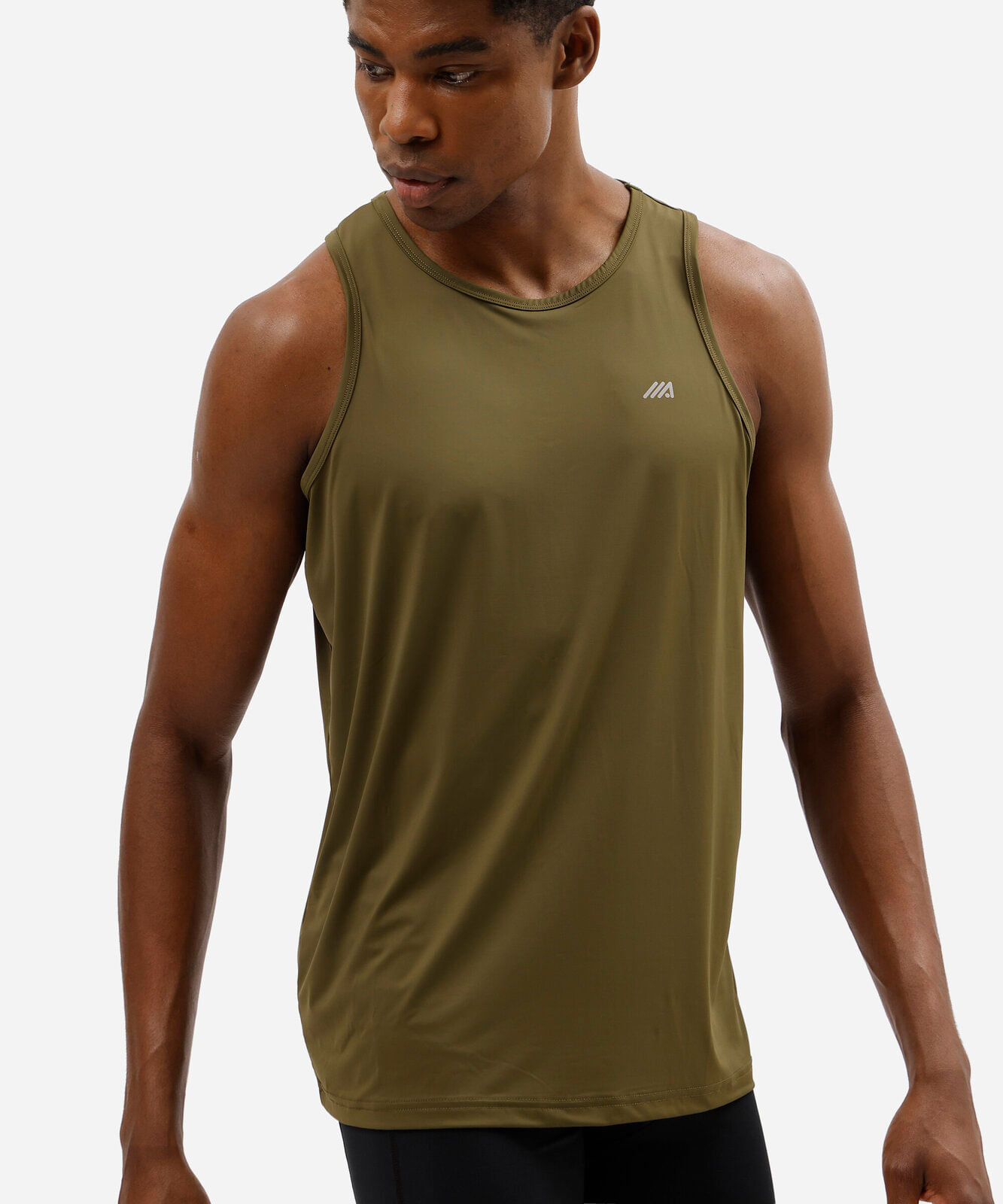 regata slim masculina de poliamida esportiva verde